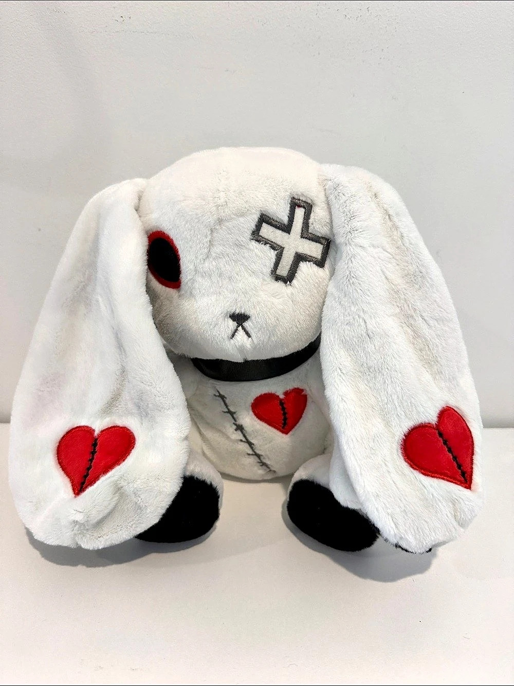 Halloween White & Black Plush Bunny